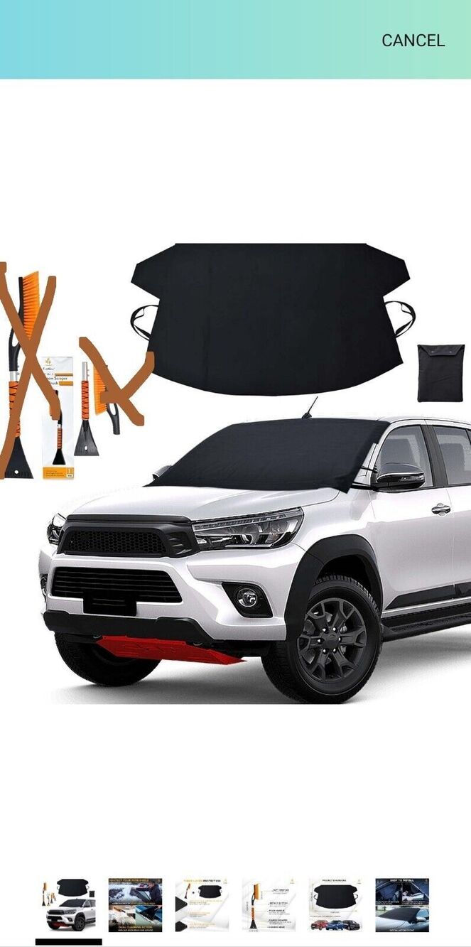 EcoNour Car XL Windshield Cover for Ice and Snow WITH SCRAPER NEW